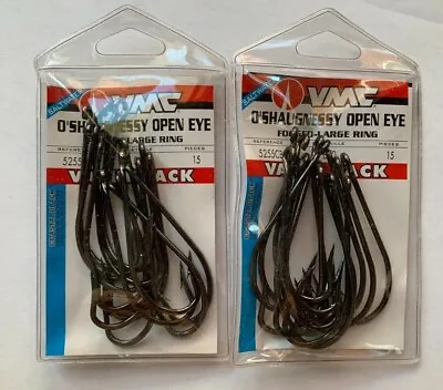 30 VMC 5255 Coastal Black Open Eye O'Shaughnessy Ballyhoo Fish Hooks 8/0 • $14.99