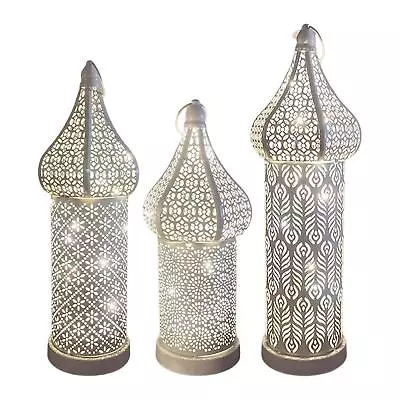 Desk Lamp Decorative Battery Operated Lights Wall Hanging Iron Moroccan • £13.98