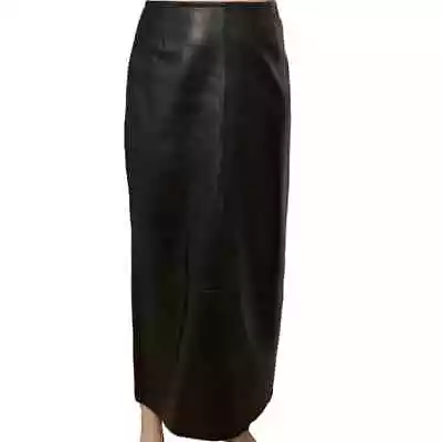 Vintage Wilson’s Leather Skirt Black Long Maxi Biker Matrix Grunge Chic 8 Medium • $48