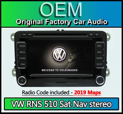 VW RNS 510 Sat Nav Stereo Scirocco Navigation CD DVD Radio With Code V16 MAPS • $662.28