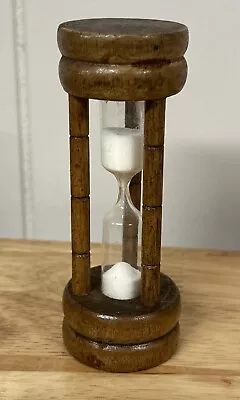 Vintage Wooden Hourglass Glass 3 Minute Egg Kitchen Timer White Sand 4  Works • $8.95