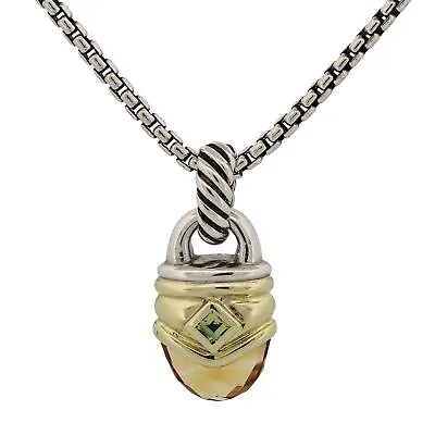 David Yurman Gemstone Pendant Necklace In Sterling Silver And 14k Gold • $1350