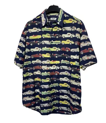 Moschino Jeans Vintage Button Up Shirt Retro Cabriolet Printed XL • $150
