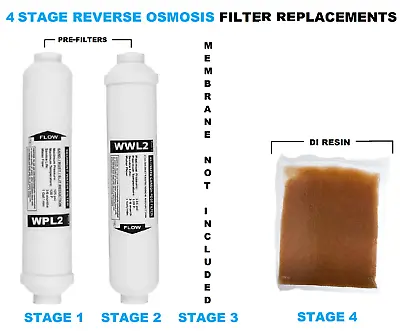 Aquati Pre Filters RO & 1L DI Resin Replacement For 4 Stage Reverse Osmosis 3PCS • £16.05