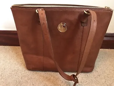 Pure Luxuries London Tan Brown Leather Tote Bag  Over Shoulder Handbag • £25