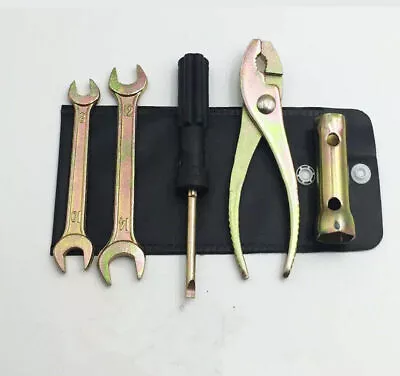 Motorcycle  Tool Kit Pliers Wrench Spark Plug Socket Spanner Screwdriver Remover • $17.99