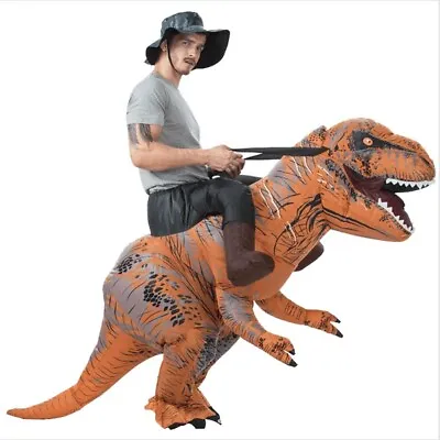 T-REX Dinosaur Rider Inflatable Dino Costume Outfit W/Batteries Fan Adult Size • $42.99