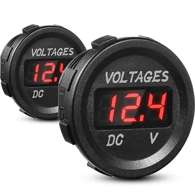 12V-24V DC Car Motorcycle LED Panel Digital Voltage Meter Display Voltmeter Lot • £4.79