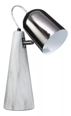 Ebros Ceramic Contemporary Cone Desk Study Lamp With Faux Carrara Marble Base • $40.99