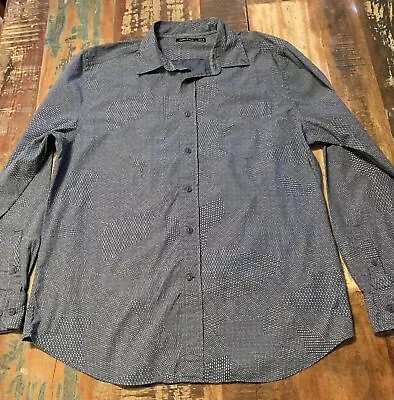 Nautica Mens Long Sleeve Button Front Shirt Size Large 100% Cotton • $12.05