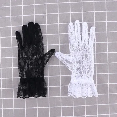 £8.10 • Buy 2 Pairs Short Satin Gloves Elegant Bride Gloves Hand Gloves Tea Party