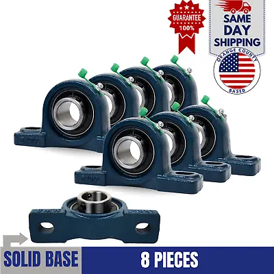 UCP204-12 Pillow Block Bearing 3/4  Bore 2 Bolt Solid Base (8PCS) • $53.99