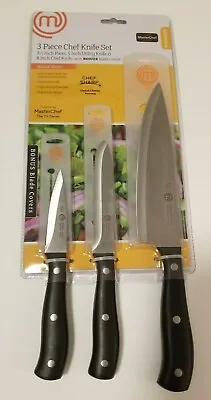 MasterChef Essentials 3-Piece KNIFE 8  Chef 5  Utility 3.5  Paring Triple Rivet • $30