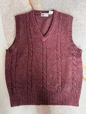 Royal Scott Mens VTG Y2K Sweater Vest Medium Shetland Wool Sleeveless V-Neck • $26.50