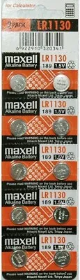 10 Maxell Lr1130 Ag10 189 L1131 389 V10ga 1.5 V Battery • $2.99