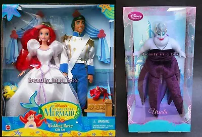 Ursula Doll Ariel Eric Disney Wedding Party Gift Set Bride Little Mermaid Lot 2 • $230.79