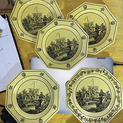 5 Vintage Mottahedeh Italy Octagon Plates • $125