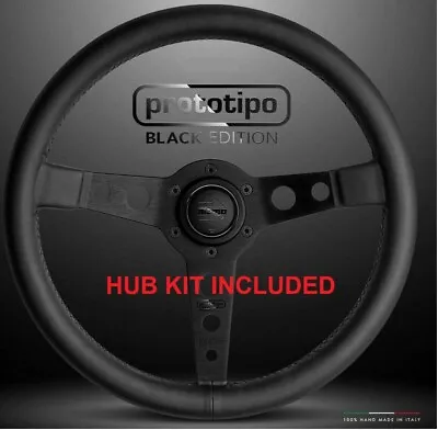 Genuine Momo Prototipo Black Edition Steering Wheel And Hub For Volvo 200 Series • $600.27
