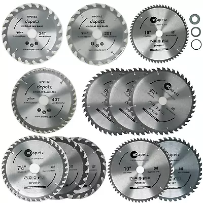 TCT Circular Saw Blades Medium Fine Coarse Fits Dewalt Makita Ryobi Bosch Sizes • £13.89