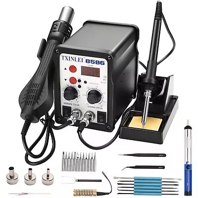 8586 110V Solder Station 2 In 1 Digital Display SMD Hot Air Rework Station An... • $81.73