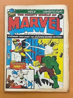 Mighty World Of Marvel #37 RARE MARVEL UK 1973. Stan Lee. FN Bronze Age Comic • £14.95