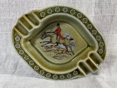 Vintage WADE CO ARMAGH Irish Porcelain Ashtray Horse And Rider Hounds Hunting • $12.99