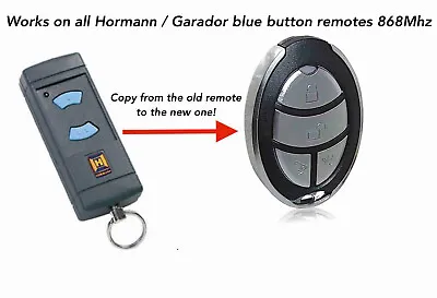 £18.95 • Buy Hormann/Garador HSE2 - 868 Remote Blue Button Fob IMPULSE4 Duplicator 868.3mhz
