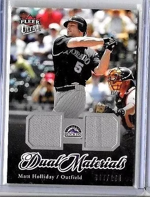 Matt Holliday 2007 Ultra Dual Materials Game Used Jersey#160 • $3.99