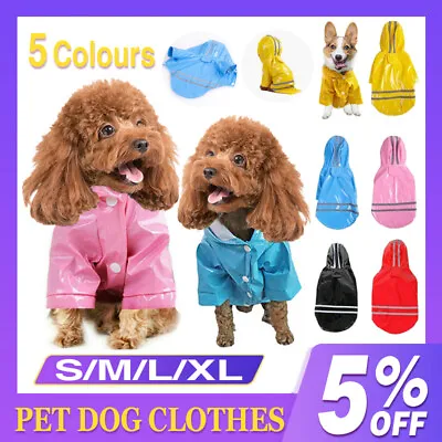 Outdoor Hoodies Jacket Waterproof Pet Dog Clothes Puppy Raincoat Rain Coat AU • $9.40