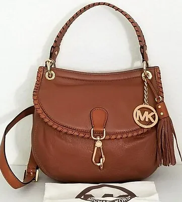 🌞michael Kors Bennet Luggage Brown Leather Convertible X-body Shoulder Bag🌺nwt • $185.99