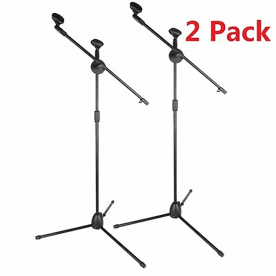 2 Pack Microphone Boom Telescoping Stand Tripod Holder Mic Clip Arm Studio Stage • $39.89