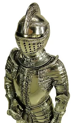 13  Medieval Times Crusades KNIGHT CHROME PLATED SWORDSMAN STATUE • $78.75