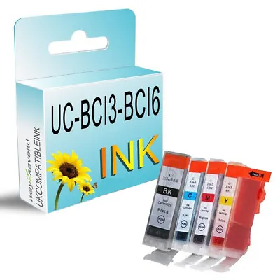 4 Ink Cartridge Replace For BCI3 BCI6 Pixma IP3000 IP4000 MP750 MP780 MP760 • £5.59
