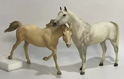 Breyer Molding Co Company Stock Horse Lot Of 2 Vintage Toys White & Tan • $49