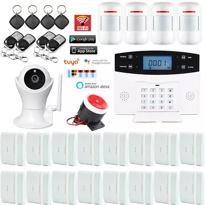 C41 Tuya APP WiFI GSM Wireless Wired Home Burglar Security Alarm System+Camera • $165.29