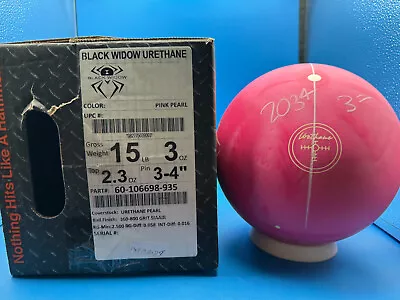 15 Lb  HAMMER BLACK WIDOW URETHANE BOWLING BALL NEW IN BOX PERFECT 3  PIN • $79.95