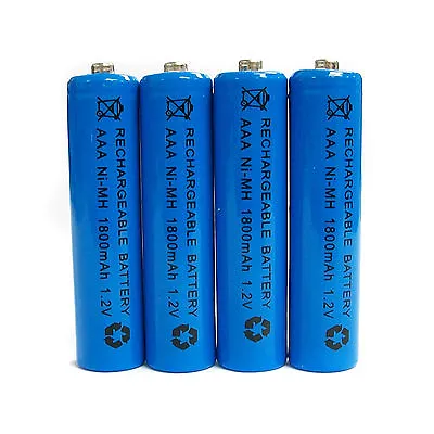 4 Pcs AAA 1800mAh Ni-Mh 1.2V Rechargeable Battery Cell For MP3 RC Blue US Stock • $10.50