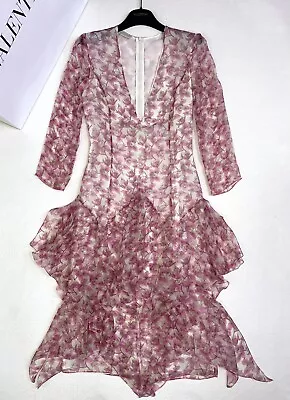 VALENTINO Silk Dress £2750 Worth IT Size 40/INT S/UK 8/US 4 Immaculate • £455