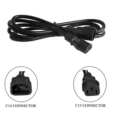 1M IEC C14 Male To 2x IEC C13 Female Power Y-Lead Cable Adapter - 1 Metre Black • £6.99