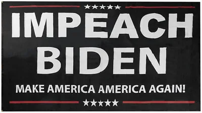 $4.88 • Buy Impeach Biden Make America America Again TRUMP 2024 Black 3'x5' WOVEN Flag