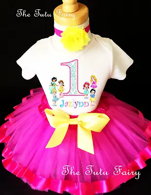 $22.99 • Buy Baby Toddler Princess Cinderella Girl 1st Birthday Tutu Outfit Personalized Name