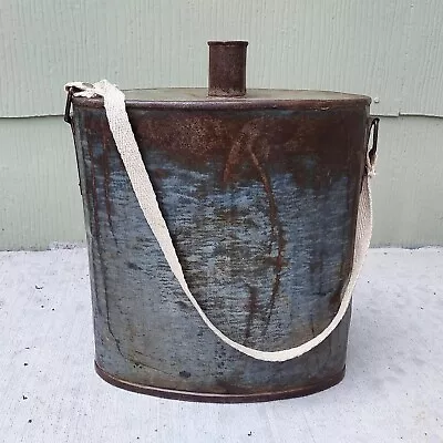 Antique Handmade Large Zinc Metal Canteen 12  X 10  • $89.99