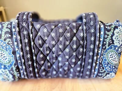 Vintage Vera Bradley Seaport Navy 2002 Small Blue Duffle Bag Style Purse Vgc • $15.95