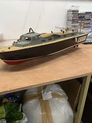 £120 • Buy Wooden Model Boat With Motor Untested With Motor 88cm