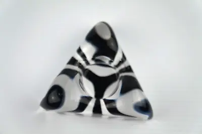 Ulrica Hydman-Vallien Signed Hand Painted Triangle Glass Candleholder Kosta Boda • $89.95