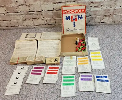 Vintage 1935 Monopoly Partial Set But No Game Board Copyright 1935 Heavy Wear • $18.99