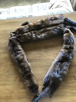 Vintage Mink Fur Pelts Scarf/Boa Wrap 4 Pelts • $48