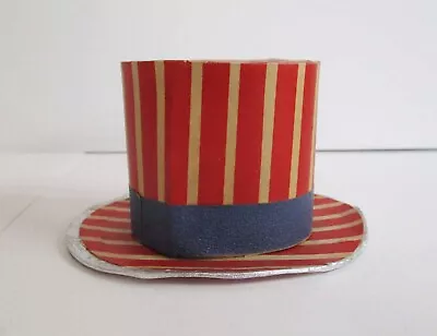 Vintage July Fourth Patriotic Red White Blue Top Hat Candy Container Japan 1940 • $75