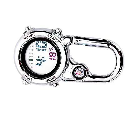 Multi Function Digital Carabiner Watch White Dial For Outdoor Activities • £12.08