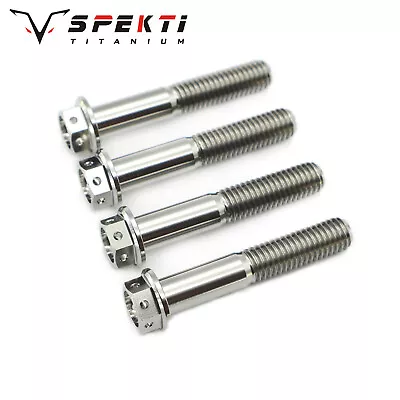 Spekti Titanium M10x1.25P Hex Flange Drilled Bolts 20mm-110mm Length Ti 6al4v • $10.80